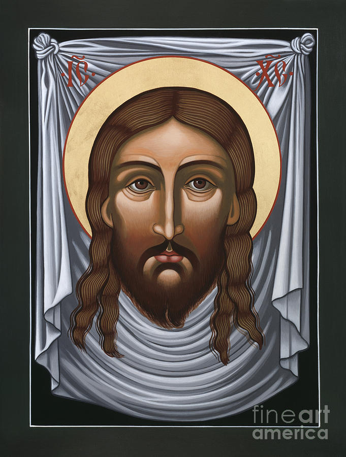 Jesus Icon Painting - The Mandylion - the Face Not Made By Human Hands 092 by William Hart McNichols
