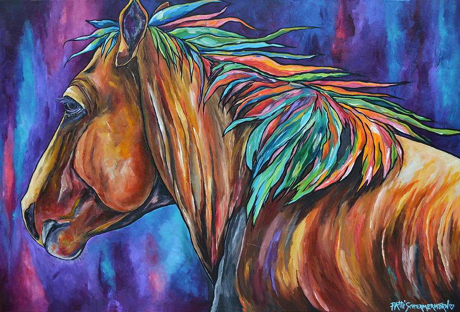 The Mane Two Painting by Patti Schermerhorn