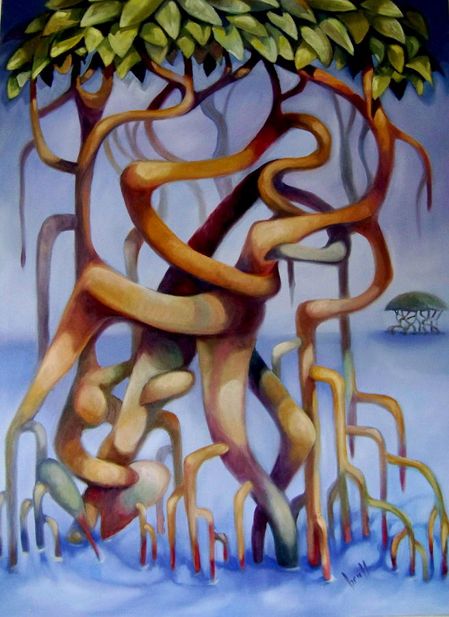 The mangrove Dancers  Painting by Pedro Brull Torres