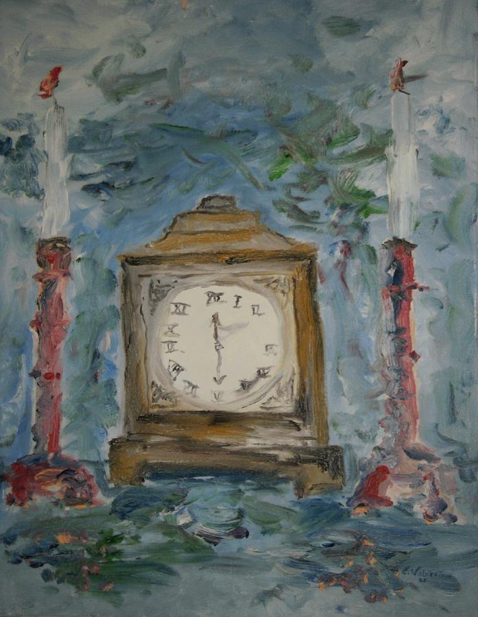 Still Life Painting - The Mantle Clock by Edward Wolverton