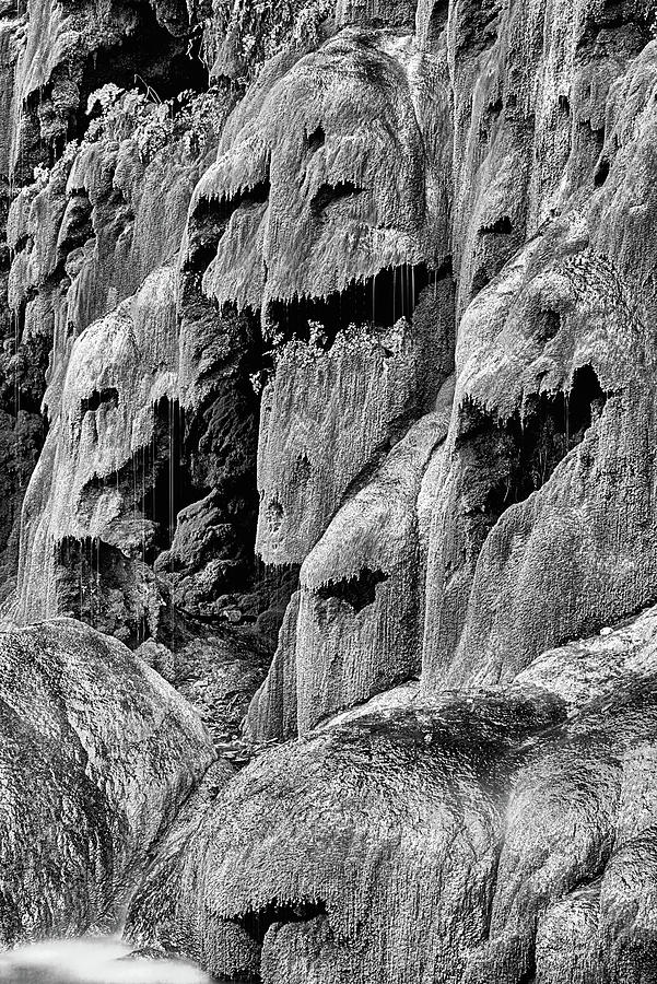 The Many Faces of Gorman Falls Black and White Photograph by JC Findley