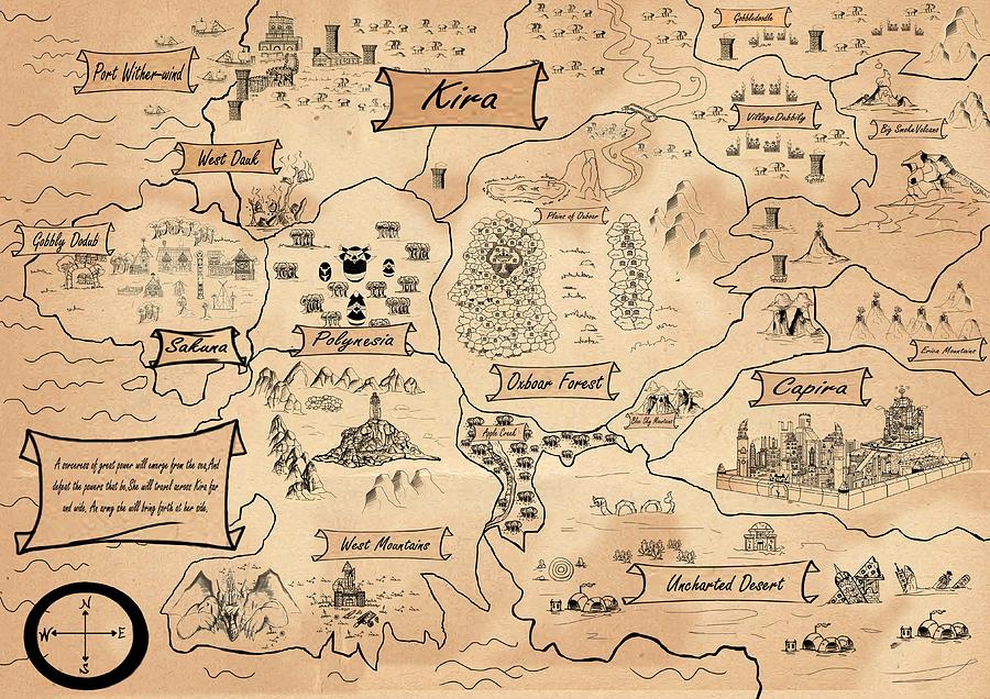 The Map of the Enchanted Kira Painting by Reynold Jay