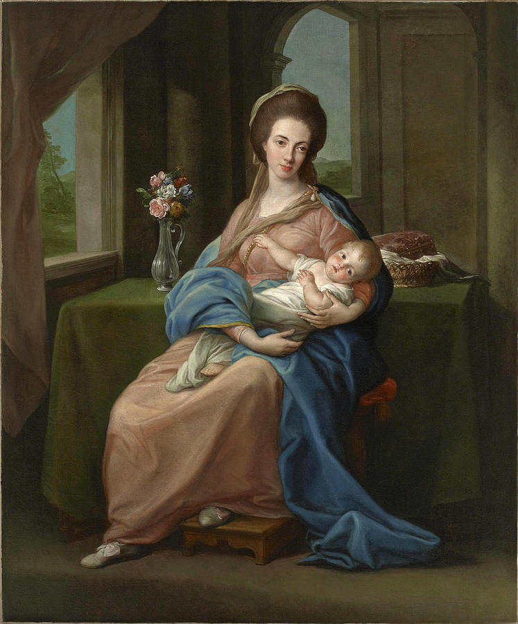 The Marchioness of Headfort Holding Her Daughter Mary Painting by Pompeo Batoni