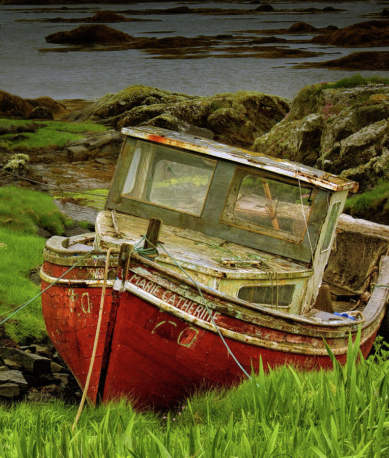 The Marie Catherine - Fishing Boat on Shore - Ireland Photograph by Mitch Spence