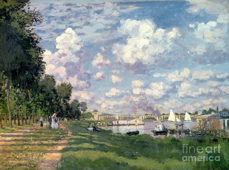 Claude Monet Painting - The Marina at Argenteuil by Claude Monet