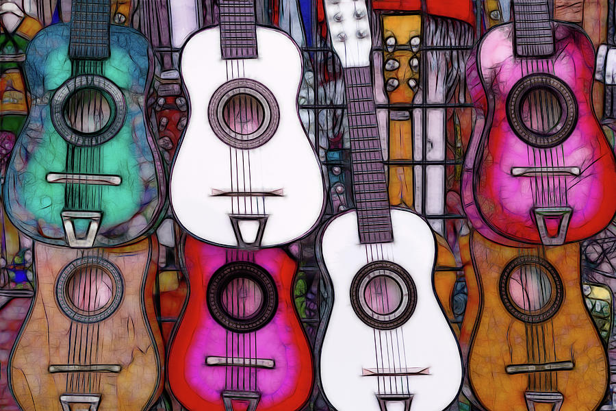 The Market - Colorful Guitars - Series 1/4 Photograph by Patti Deters