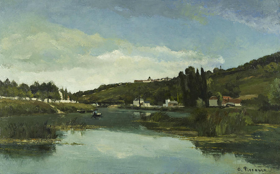 The Marne at Chennevieres Painting by Camille Pissarro