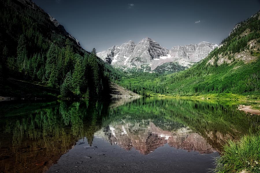 Mountain Photograph - The Maroon Bells Twin Peak by Mountain Dreams