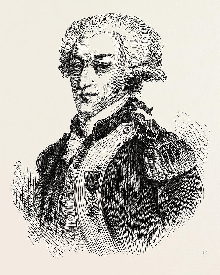The Marquis De Lafayette Drawing by American School