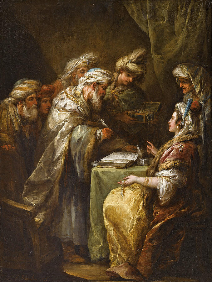 The Marriage Contract Painting by Charles-Andre van Loo
