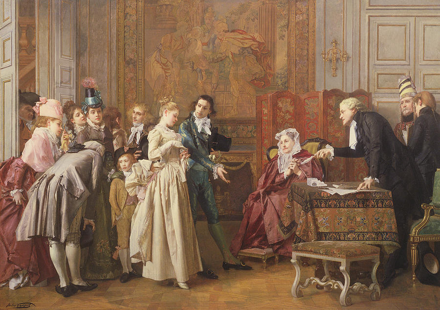 Bride Painting - The Marriage  by Jules Adolphe Goupil
