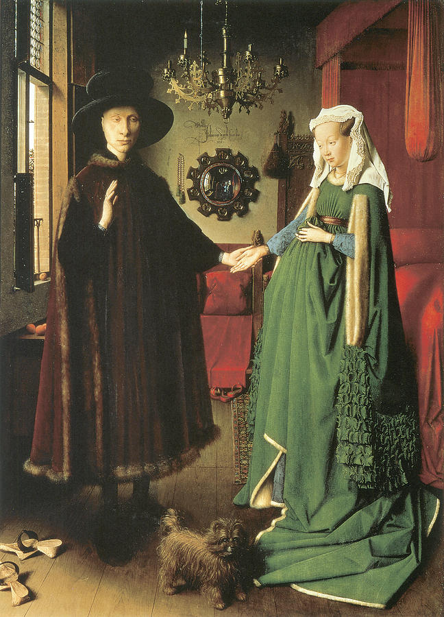 The Marriage of Giovanni Arnolfini and Giovanna Cerami Painting by Jan ...