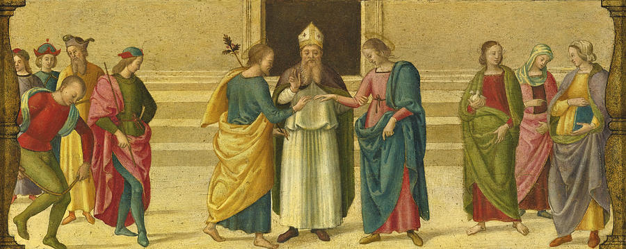 The Marriage of the Virgin Painting by Attributed to Sinibaldo Ibi