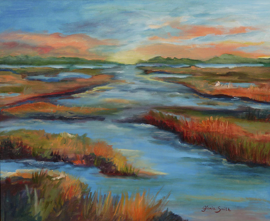 The Marshes Painting by Gloria Smith