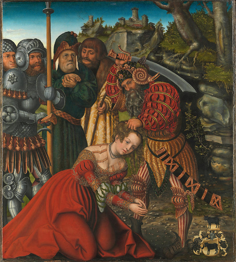 Lucas Cranach The Elder Painting - The Martyrdom of Saint Barbara by Lucas Cranach the Elder