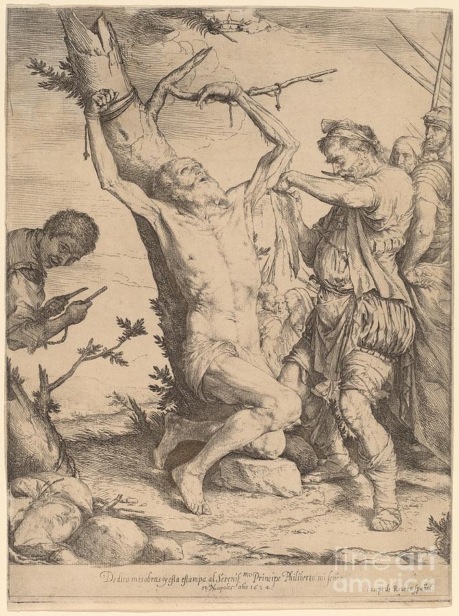 The Martyrdom Of Saint Bartholomew Drawing by Jusepe De Ribera