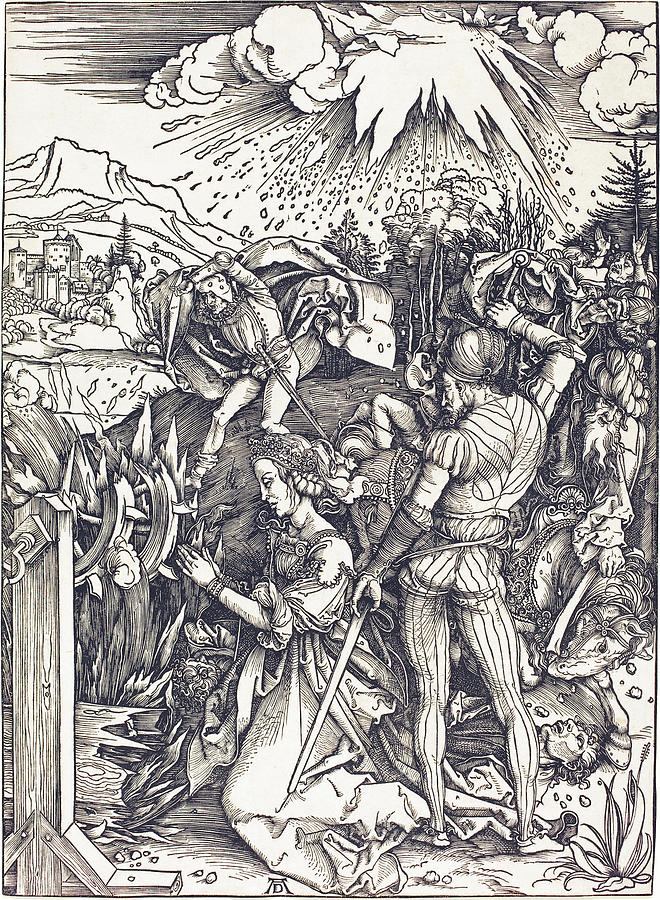 The Martyrdom of Saint Catherine Drawing by Albrecht Durer
