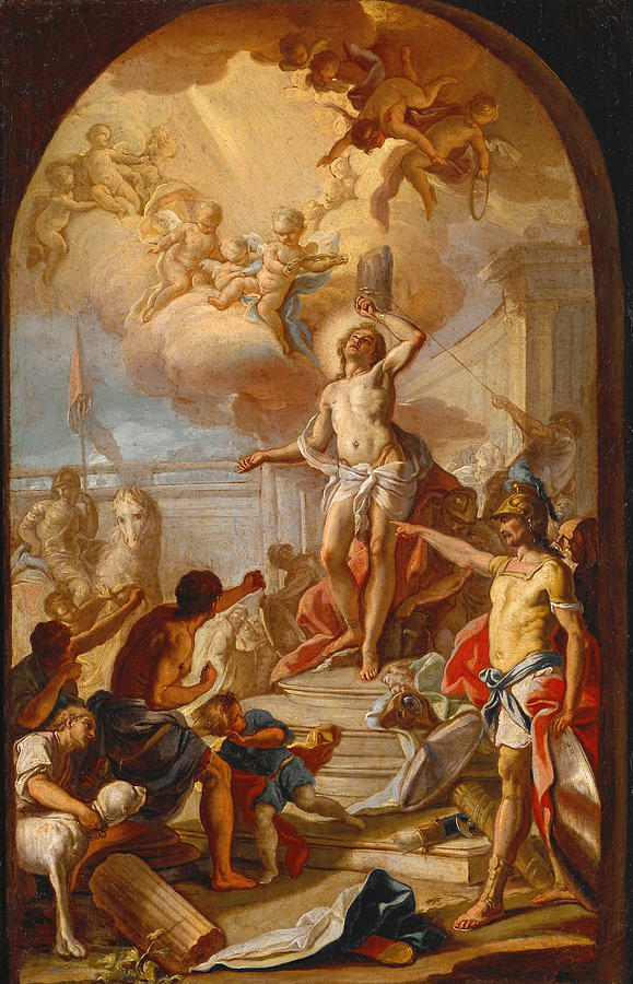 The Martyrdom of St Sebastian Painting by Giacinto Diana