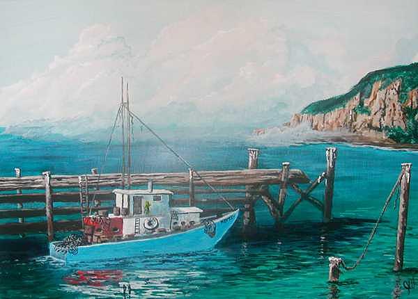 Fishing Boat Painting - The Mary Jane by John Wise Fishing Boat Painting - The Mary Jane by John Wise