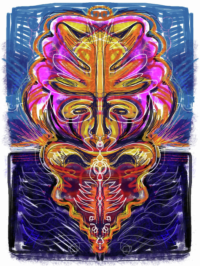 Abstract Digital Art - The Mask by Russell Pierce
