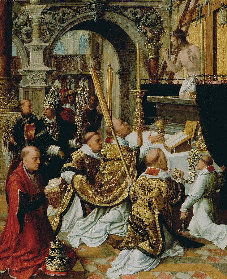 The Mass of Saint Gregory the Great Painting by Adriaen Isenbrandt