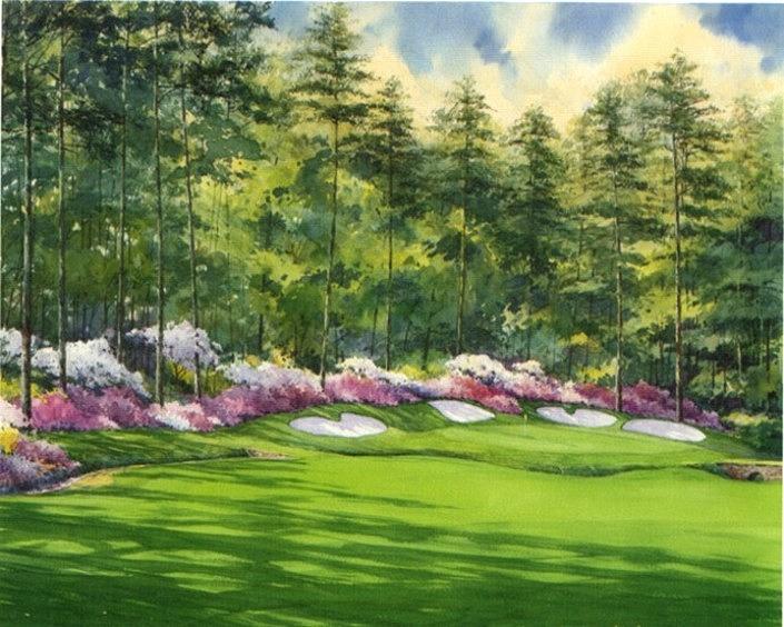 The masters 13th Hole Painting by Peter Nowell - Pixels