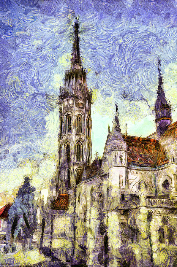 Vincent Van Gogh Mixed Media - The Mathias Church Budapest Art by David Pyatt