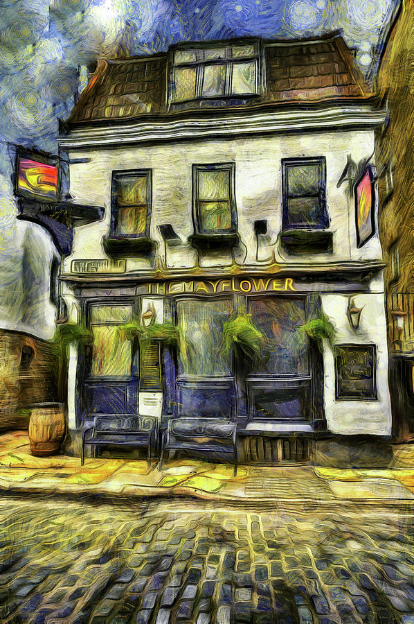 The Mayflower Pub London Van Gogh Photograph by David Pyatt
