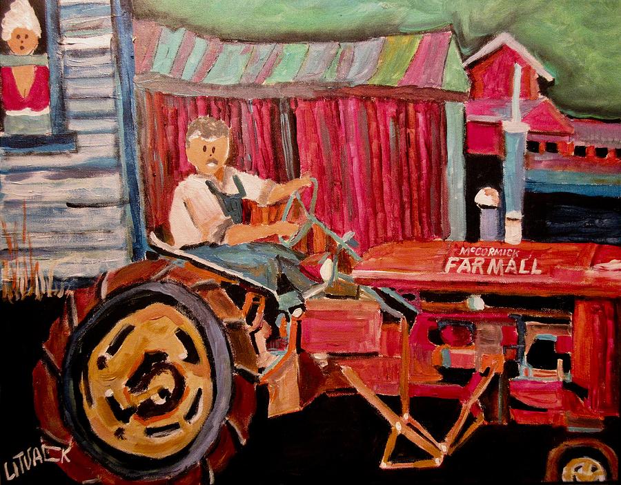 The Mayor on the Tractor New Glasgow Painting by Michael Litvack