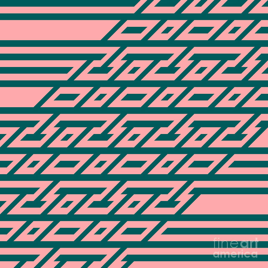 The Maze cyan and pink Digital Art by Heidi De Leeuw