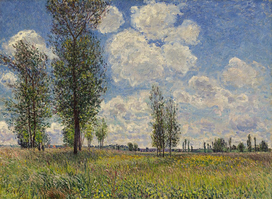 The Meadow at Veneux Nadon Painting by Alfred Sisley