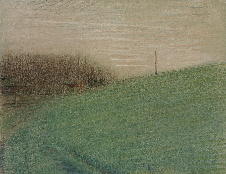 The Meadow Pastel by Georges-Pierre Seurat