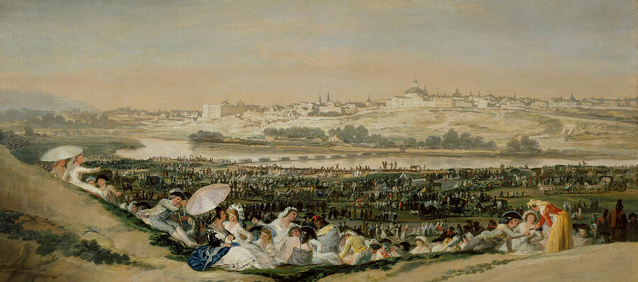 The Meadow of San Isidro, from 1788 Painting by Francisco Goya