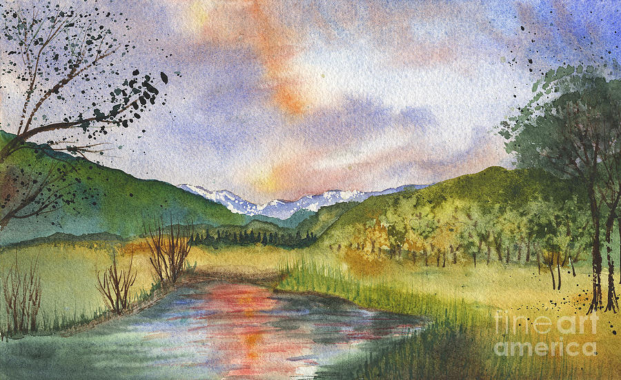 The Meadows At Sunset Painting