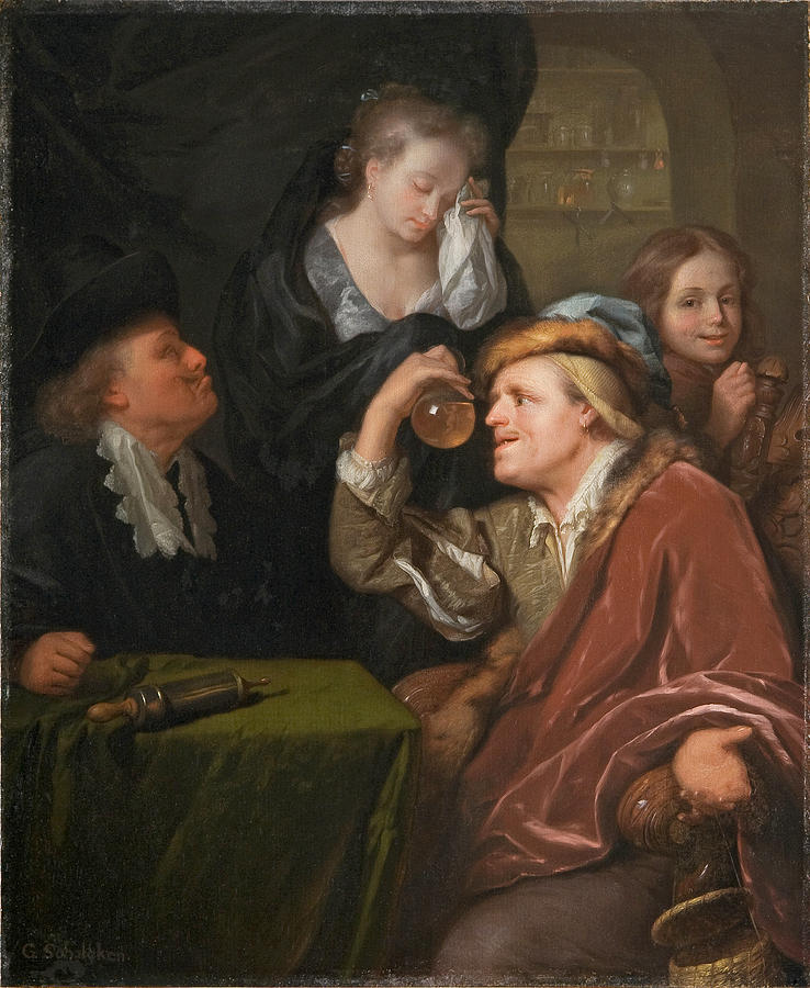 The Medical Examination Painting by Godfried Schalcken
