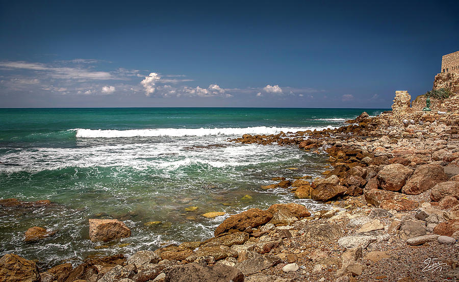 The Mediterranean Sea At Caesarea Photograph by Endre Balogh