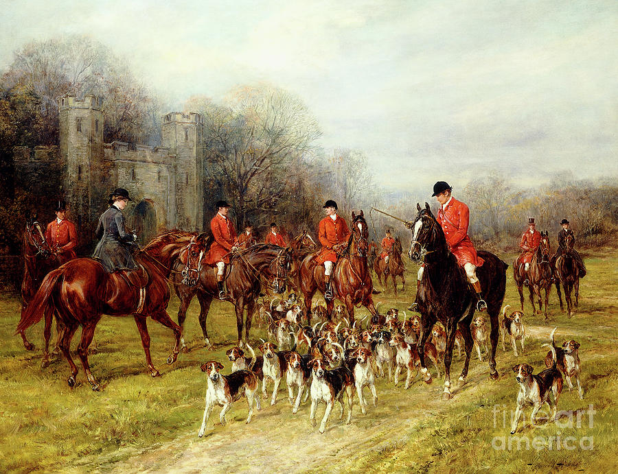 Dog Painting - The Meet by Heywood Hardy