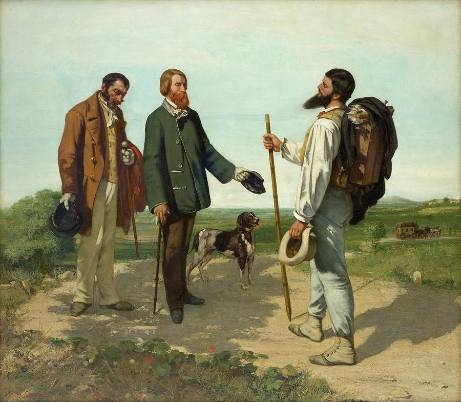 The Meeting Painting By Gustave Courbet - Pixels