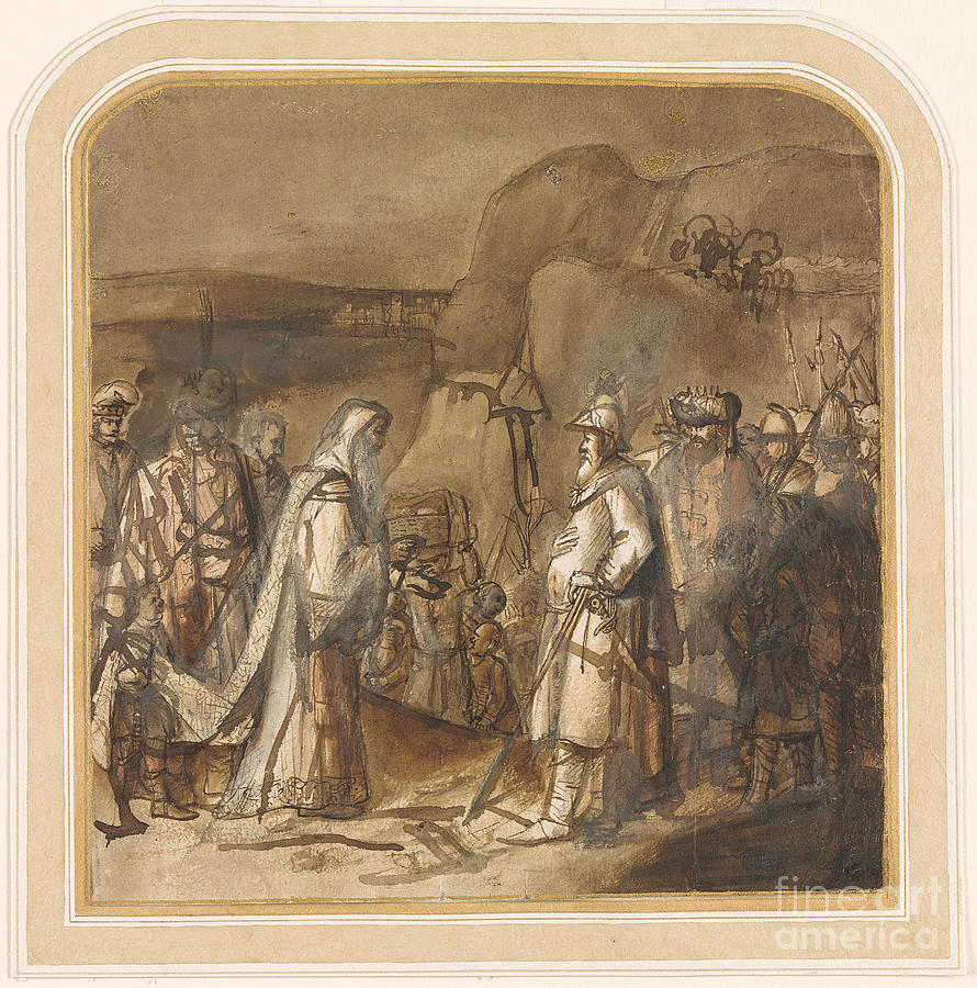The meeting of abraham and melchizedek genesis painting by celestial