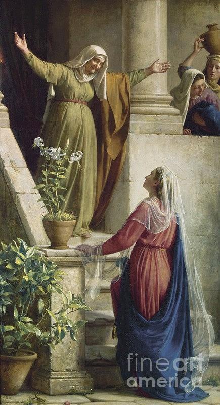 The Meeting Of Mary And Elisabeth Painting by MotionAge Designs