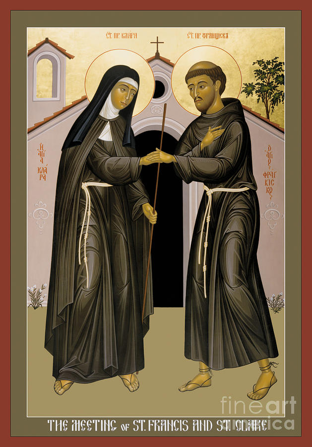 The Meeting of Sts. Francis and Clare - RLFAC Painting by Br Robert Lentz OFM