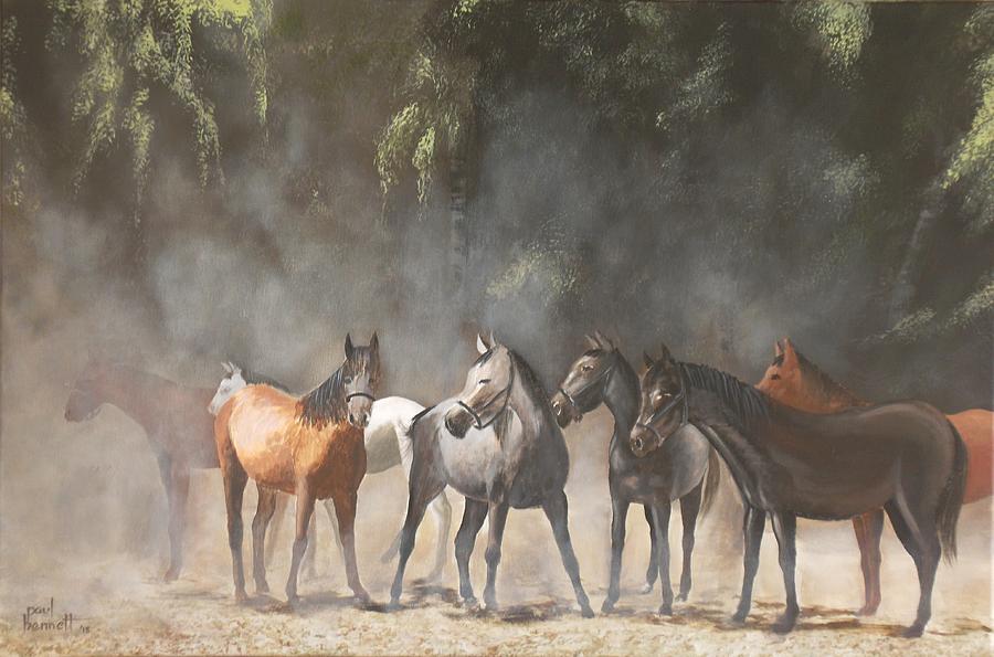 Horse Painting - The Meeting by Paul Bennett
