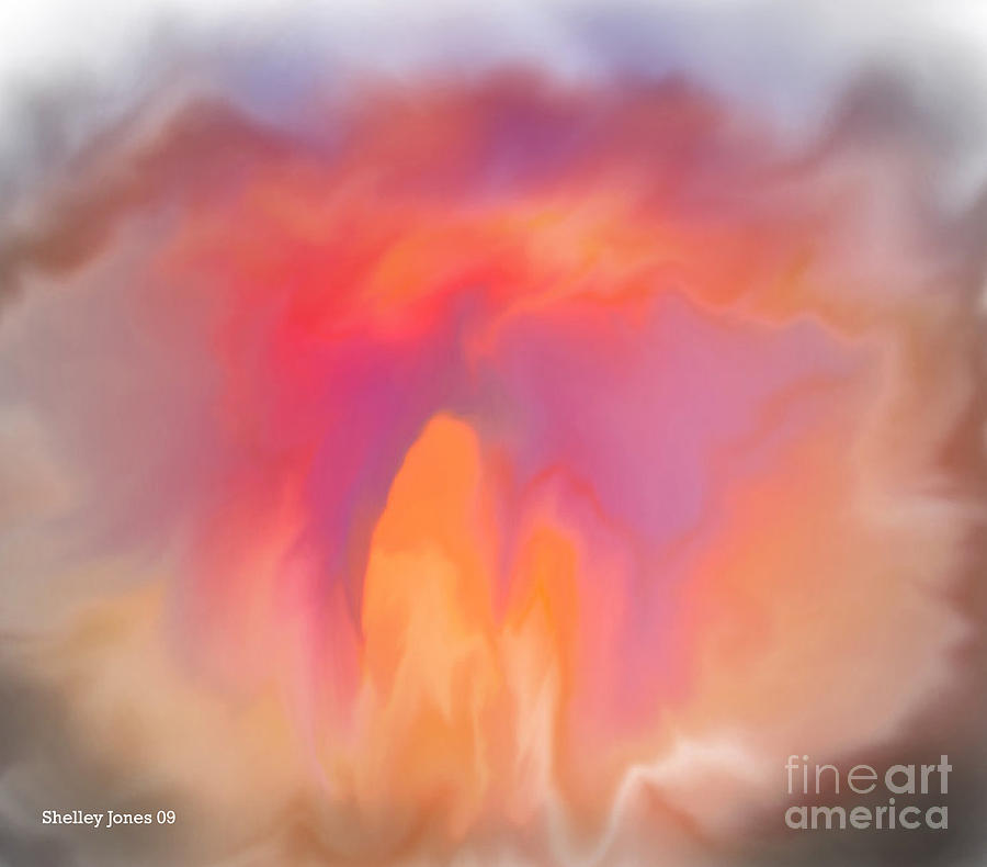 Abstract Digital Art - The meeting place by Shelley Jones