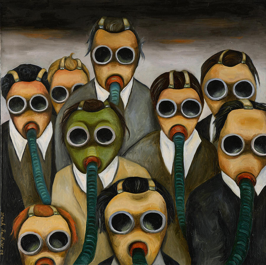 Image result for gas mask painting