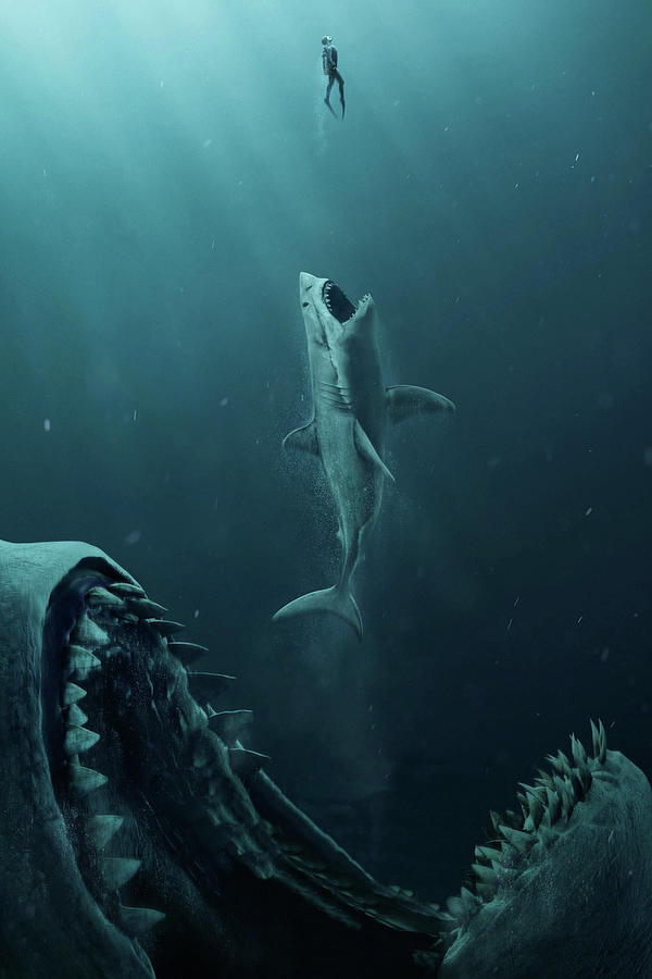 Jason Statham Mixed Media - The Meg 5.0.3 by Movie Poster Prints
