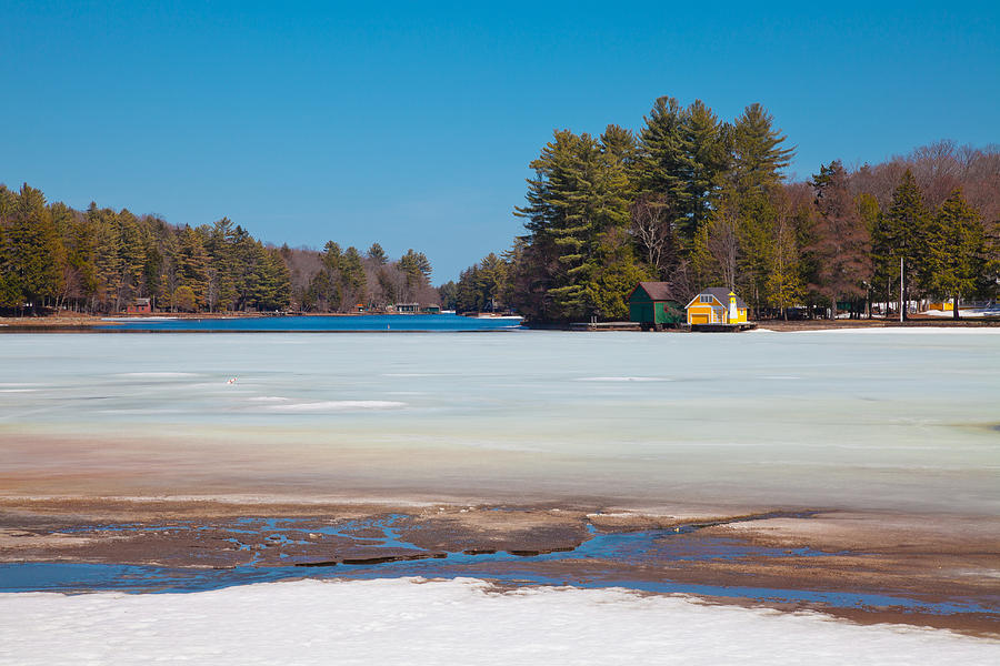 Winter Photograph - The Melting of Old Forge Pond by David Patterson