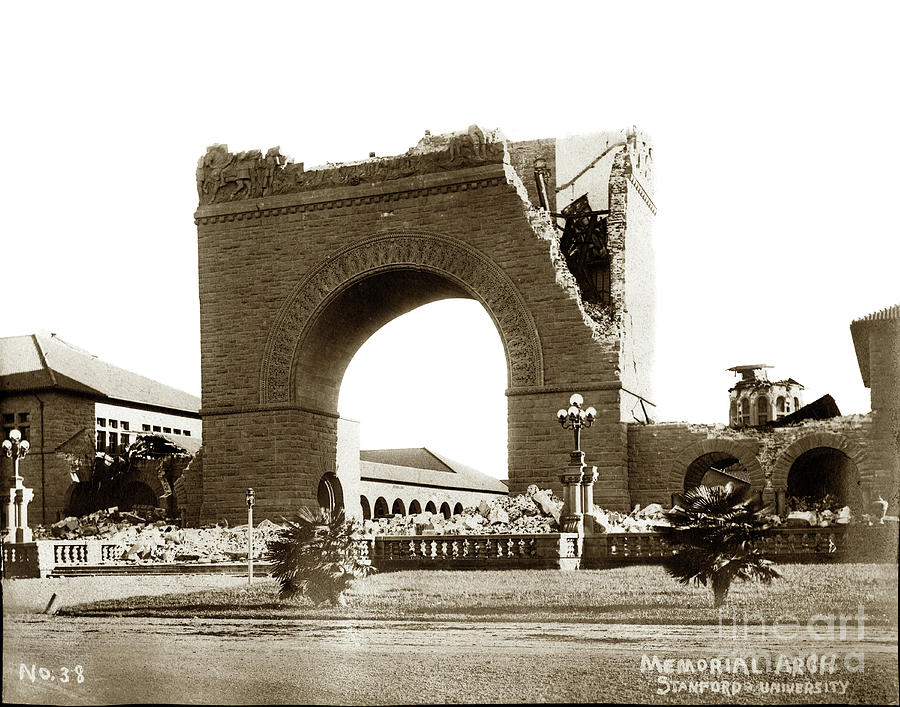 Palo Alto Photograph - The Memorial Arch at Leland Stanford, Jr., University April 18,  by Monterey County Historical Society