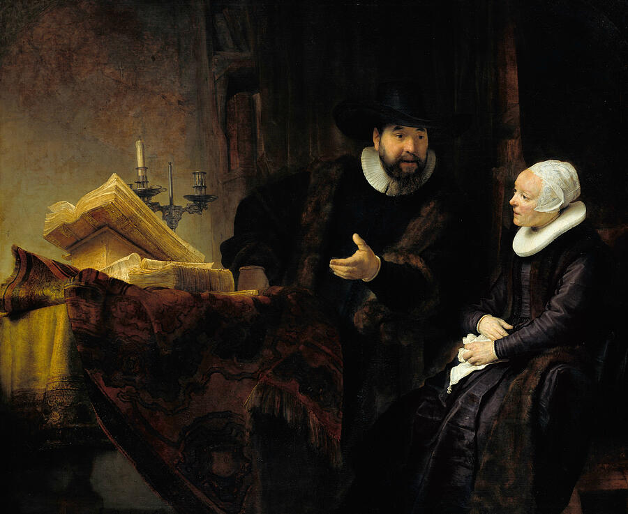The Mennonite Preacher Anslo and his Wife, from 1641 Painting by Rembrandt