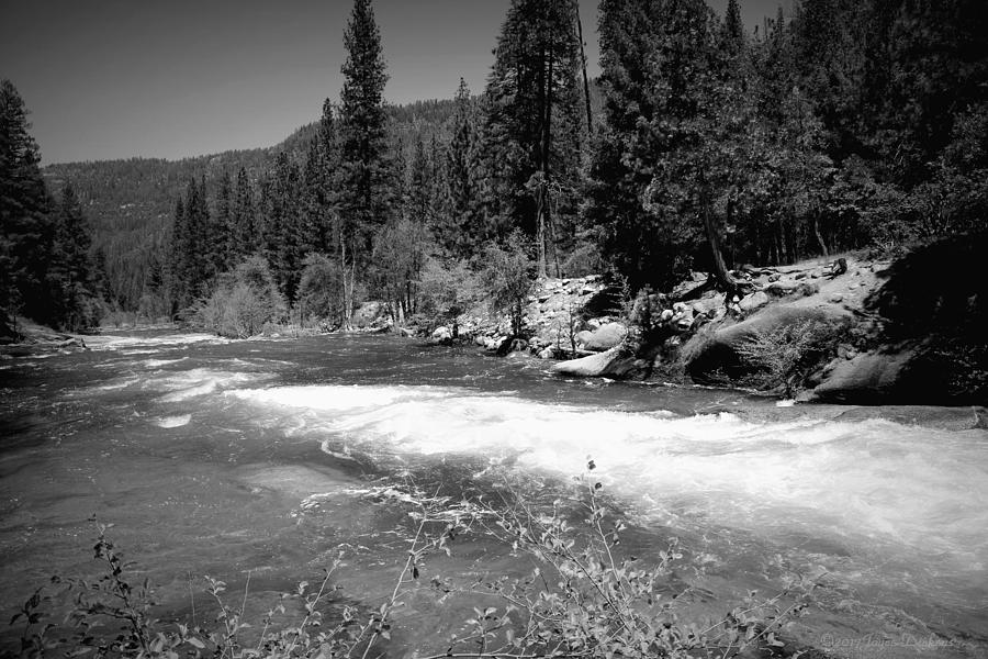 The Merced River At Yosemite Black And White Photograph by Joyce Dickens