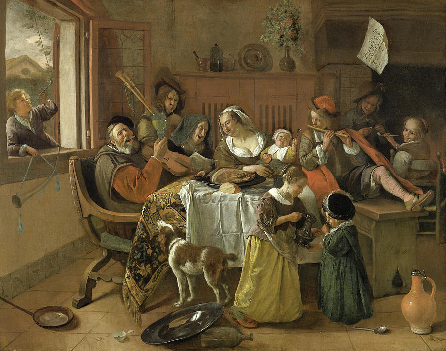 The Merry Family Painting by Jan Havicksz Steen